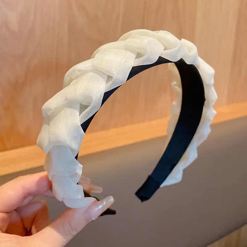 Women's 2025 Pearl Headband with Silk Ribbon - Image 3