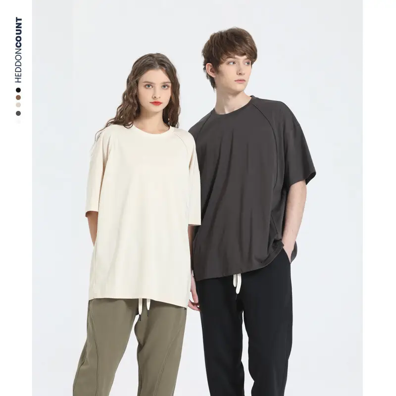 Dengjue Men Cotton Round Neck T-Shirt Brown - Image 5