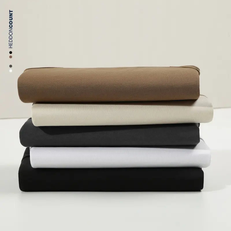 Dengjue Men Cotton Round Neck T-Shirt Brown - Image 7