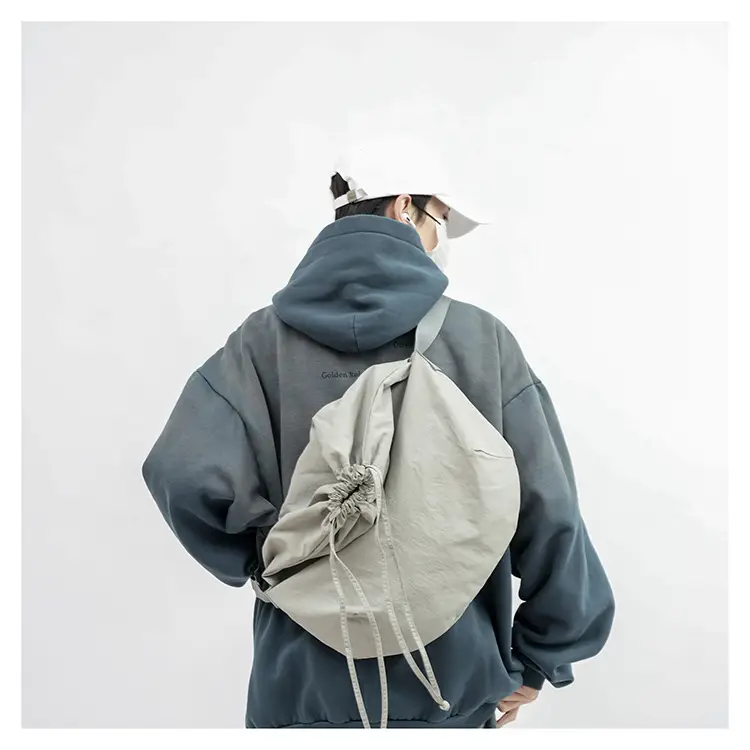 Women's Drawstring Shoulder Bag Solid Color Retro Tote — feature 15