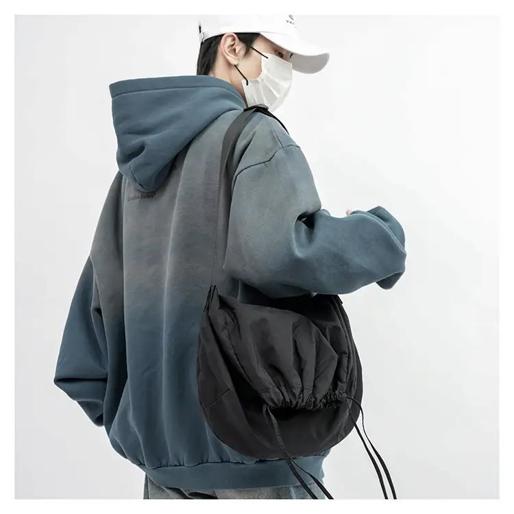 Women's Drawstring Shoulder Bag Solid Color Retro Tote — feature 24