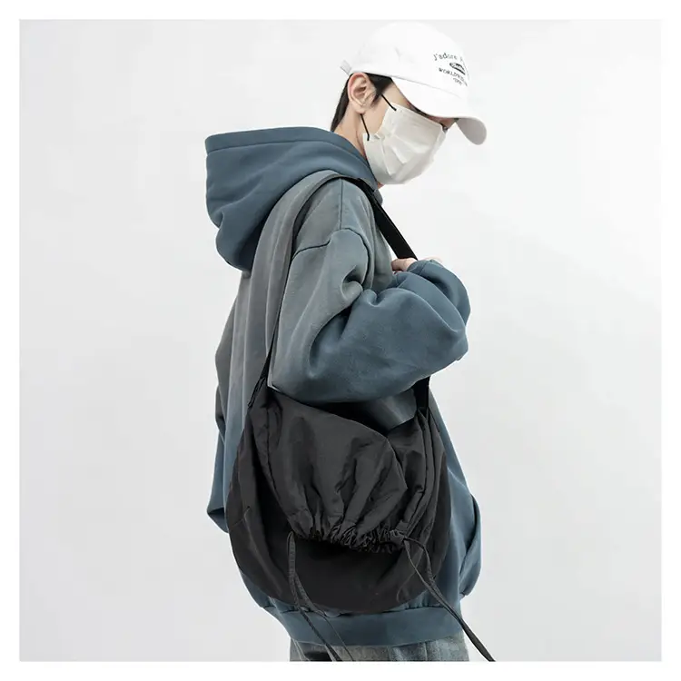 Women's Drawstring Shoulder Bag Solid Color Retro Tote — feature 25