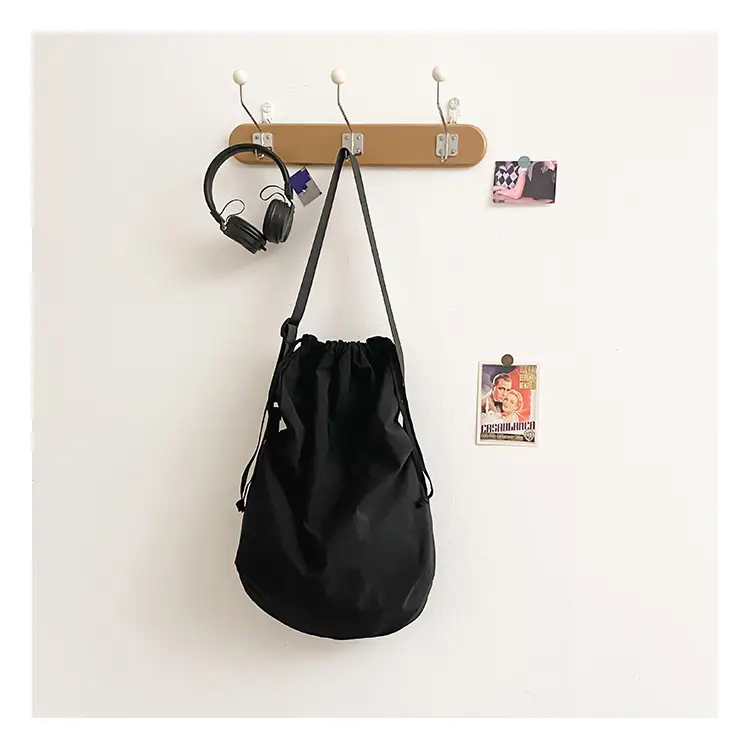 Women's Drawstring Shoulder Bag Solid Color Retro Tote — feature 35