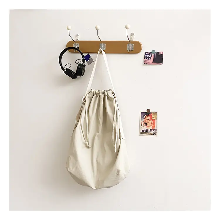 Women's Drawstring Shoulder Bag Solid Color Retro Tote — feature 36