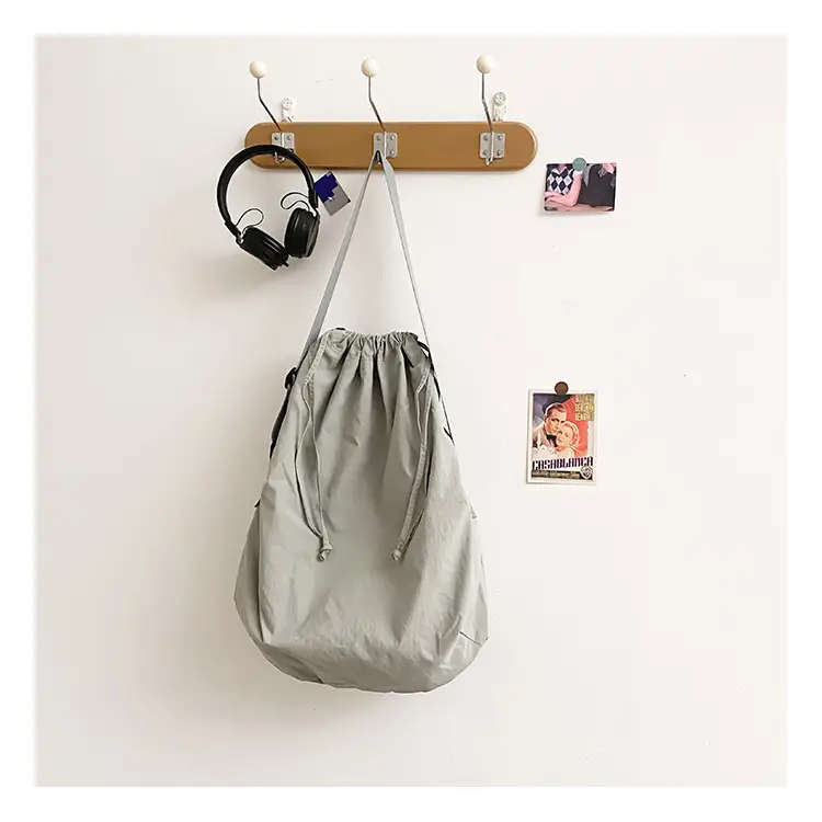 Women's Drawstring Shoulder Bag Solid Color Retro Tote — feature 37