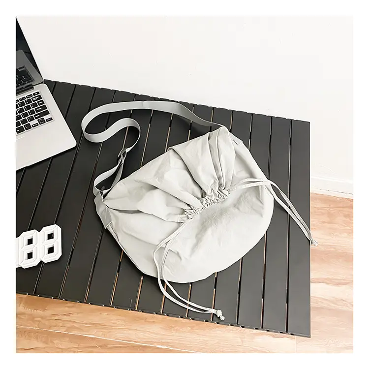 Women's Drawstring Shoulder Bag Solid Color Retro Tote — feature 46