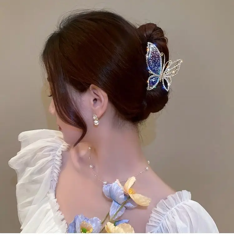 Sweet Butterfly Hair Clip with Crystal Design — feature 1