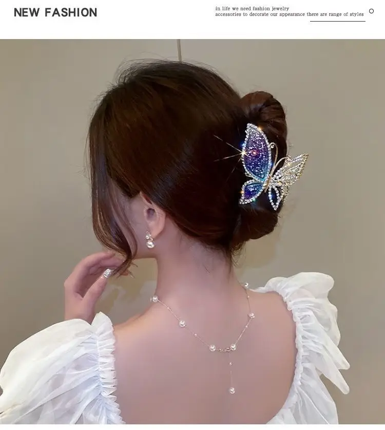 Sweet Butterfly Hair Clip with Crystal Design — feature 6