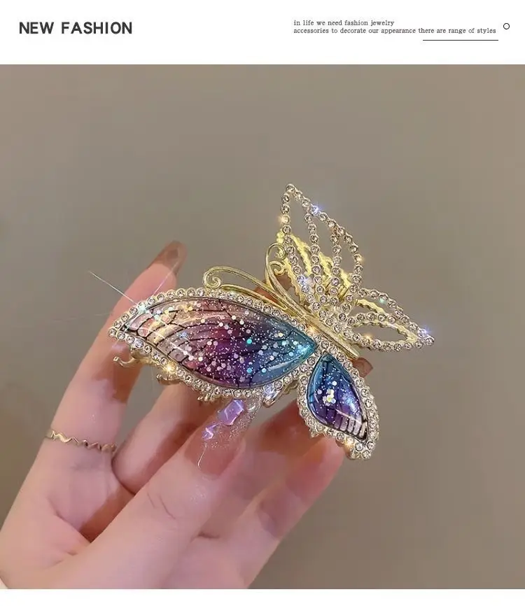 Sweet Butterfly Hair Clip with Crystal Design — feature 7
