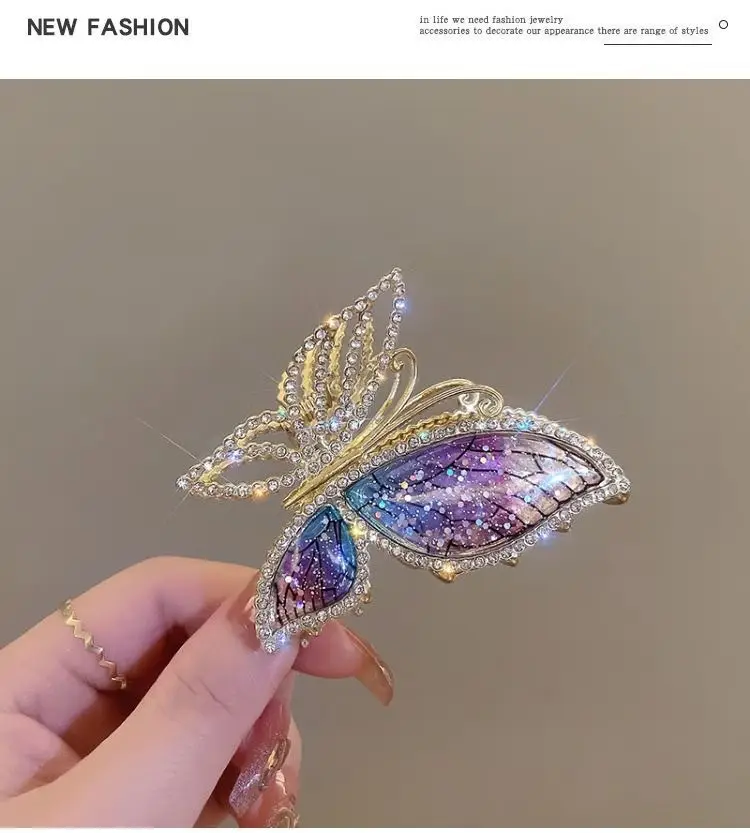 Sweet Butterfly Hair Clip with Crystal Design — feature 9