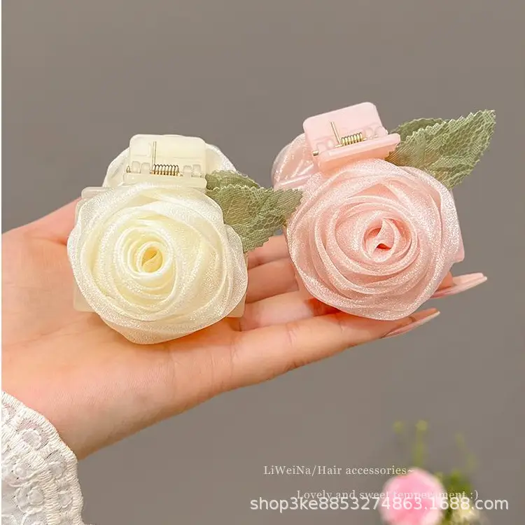 Super Gentle Pink Rose Grab Clip for Girls Spring 2024