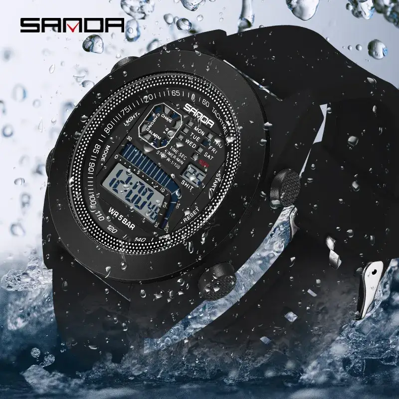 Sanda Multifunctional Sports Watch for Men Women White Silicone Waterproof - Image 8
