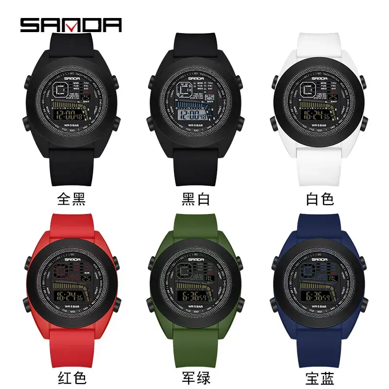 Sanda Multifunctional Sports Watch for Men Women White Silicone Waterproof - Image 10