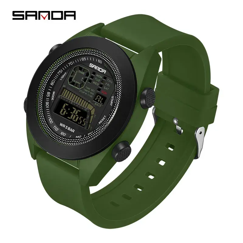 Sanda Multifunctional Sports Watch for Men Women White Silicone Waterproof - Image 11