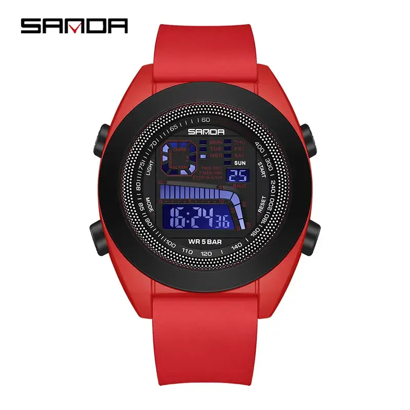 Sanda Multifunctional Sports Watch for Men Women White Silicone Waterproof - Image 4