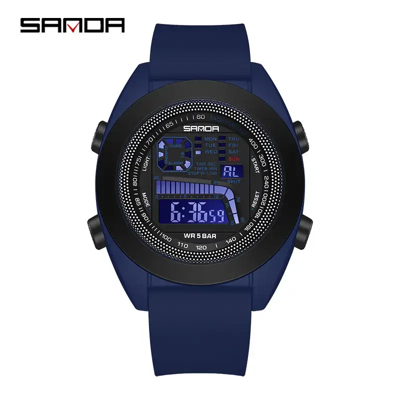Sanda Multifunctional Sports Watch for Men Women White Silicone Waterproof - Image 5