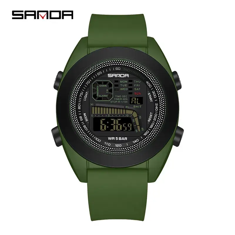 Sanda Multifunctional Sports Watch for Men Women White Silicone Waterproof - Image 6