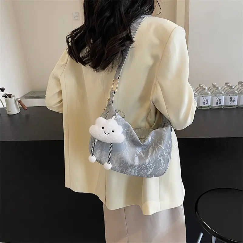 2025 Silver Metallic Shoulder Bag for Women - Image 8