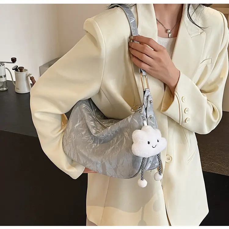 2025 Silver Metallic Shoulder Bag for Women — feature 28
