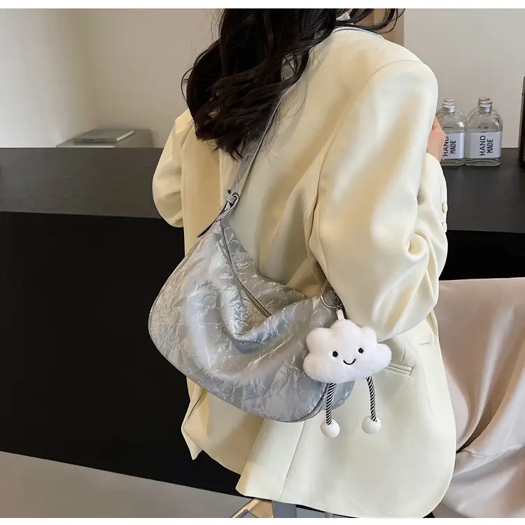 2025 Silver Metallic Shoulder Bag for Women — feature 33