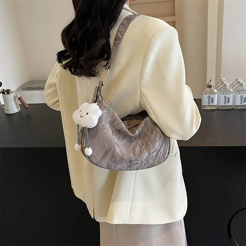 2025 Silver Metallic Shoulder Bag for Women - Image 2