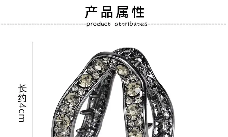 Women's Anti-Collapse Hairpin with Crystal Clasp — feature 2