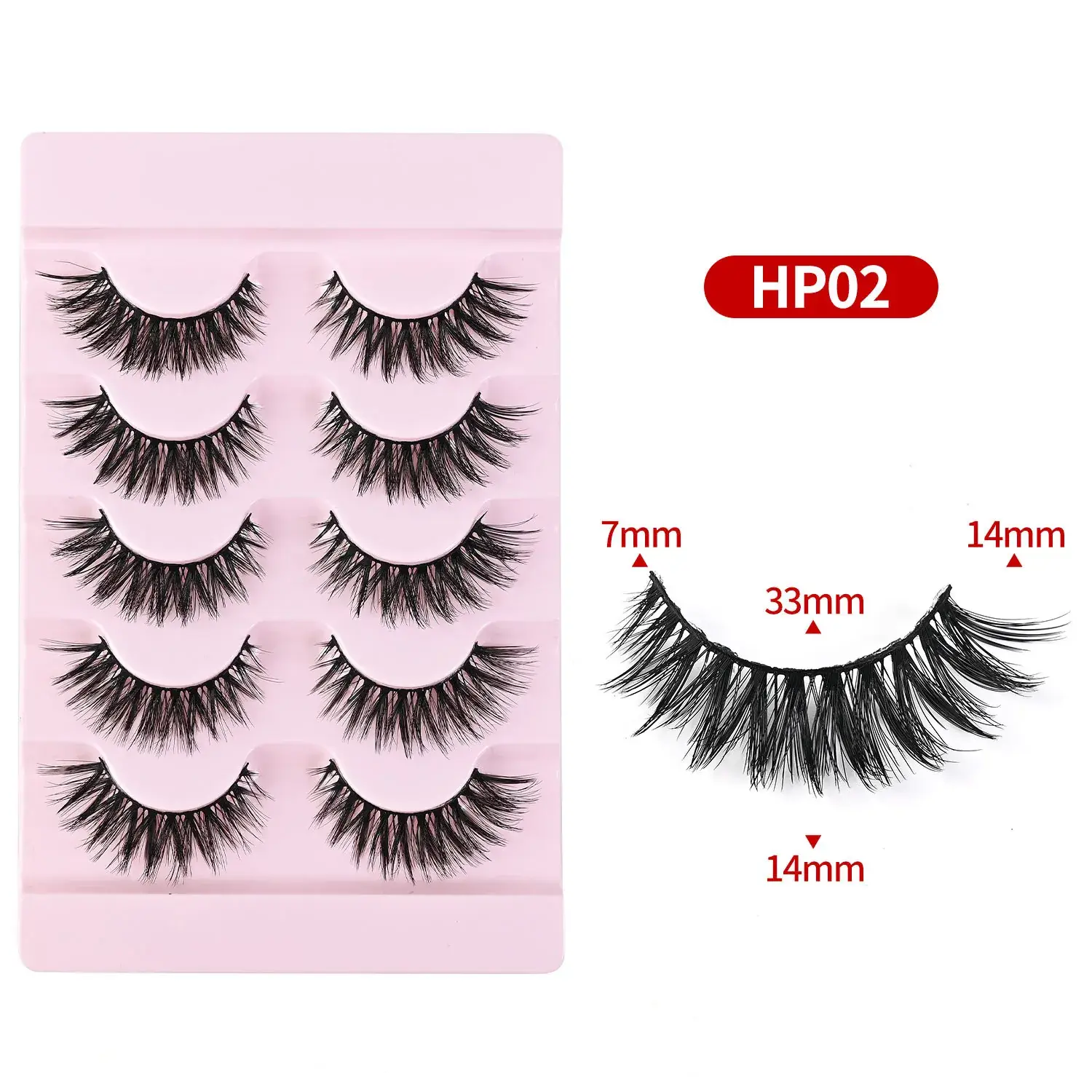 Cross-Border False Eyelashes Thick Realistic Transparent Stems - Image 2
