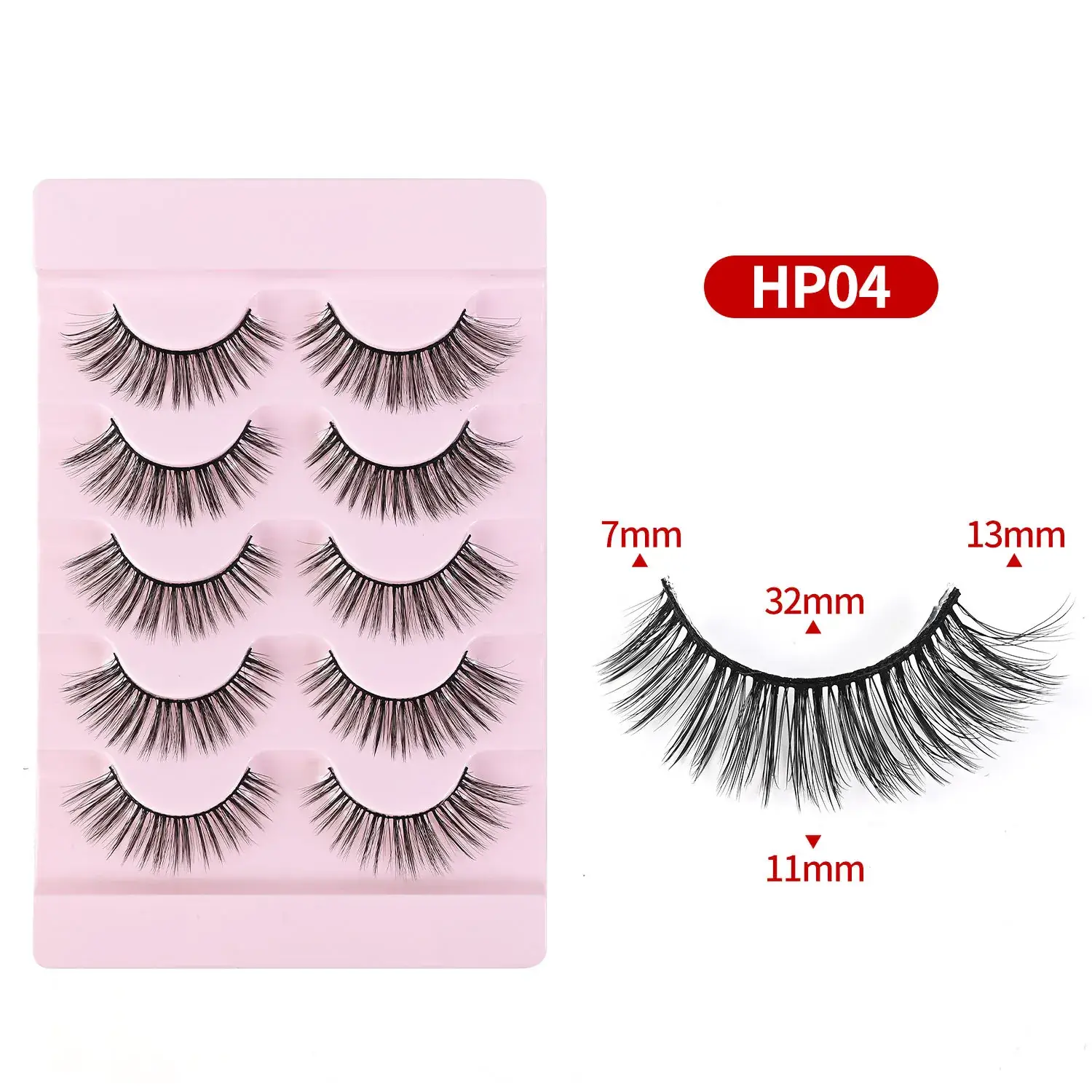 Cross-Border False Eyelashes Thick Realistic Transparent Stems - Image 3