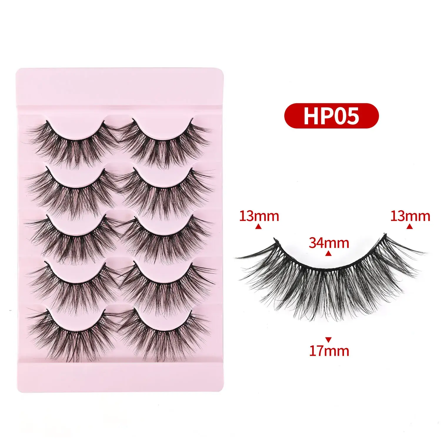 Cross-Border False Eyelashes Thick Realistic Transparent Stems - Image 4