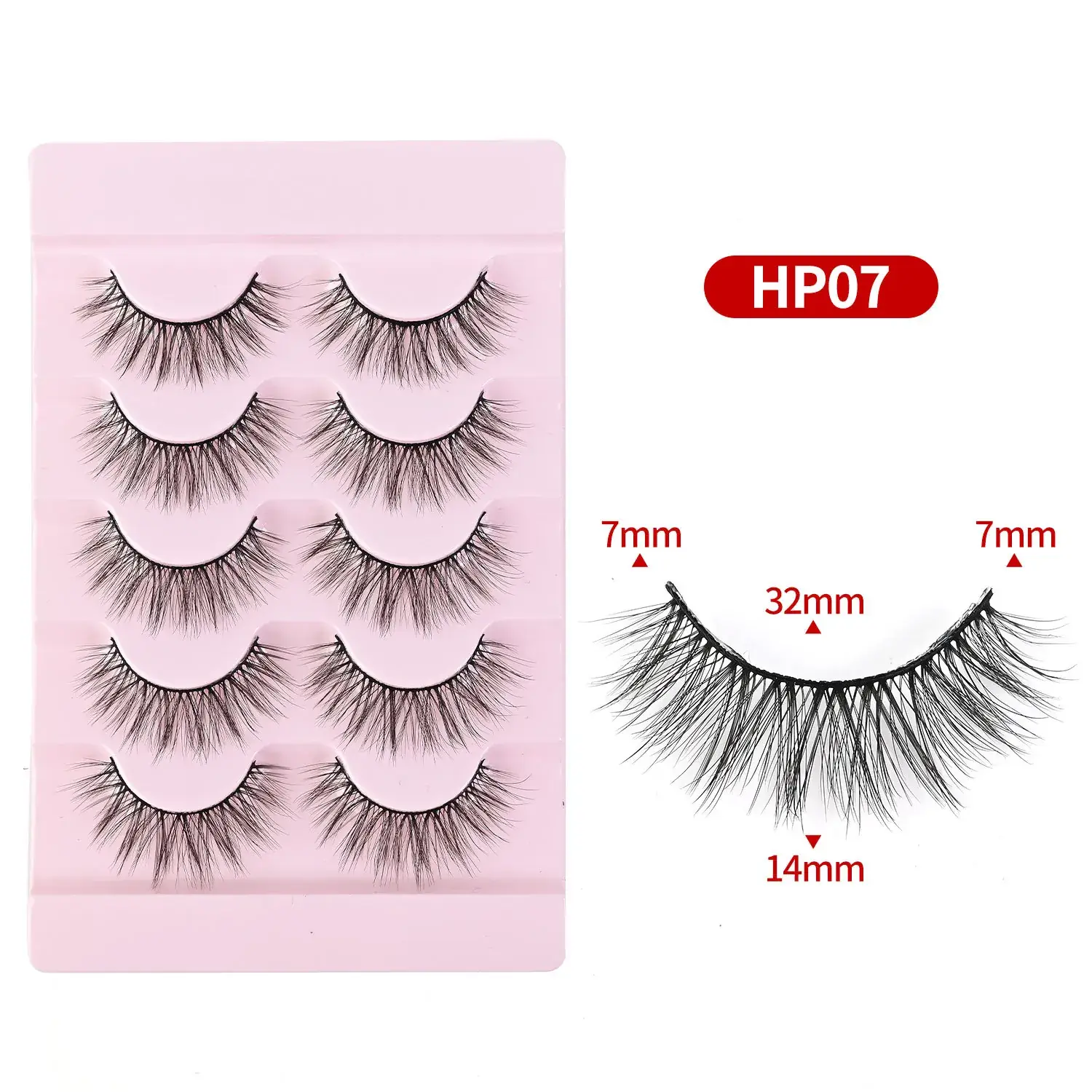 Cross-Border False Eyelashes Thick Realistic Transparent Stems - Image 6