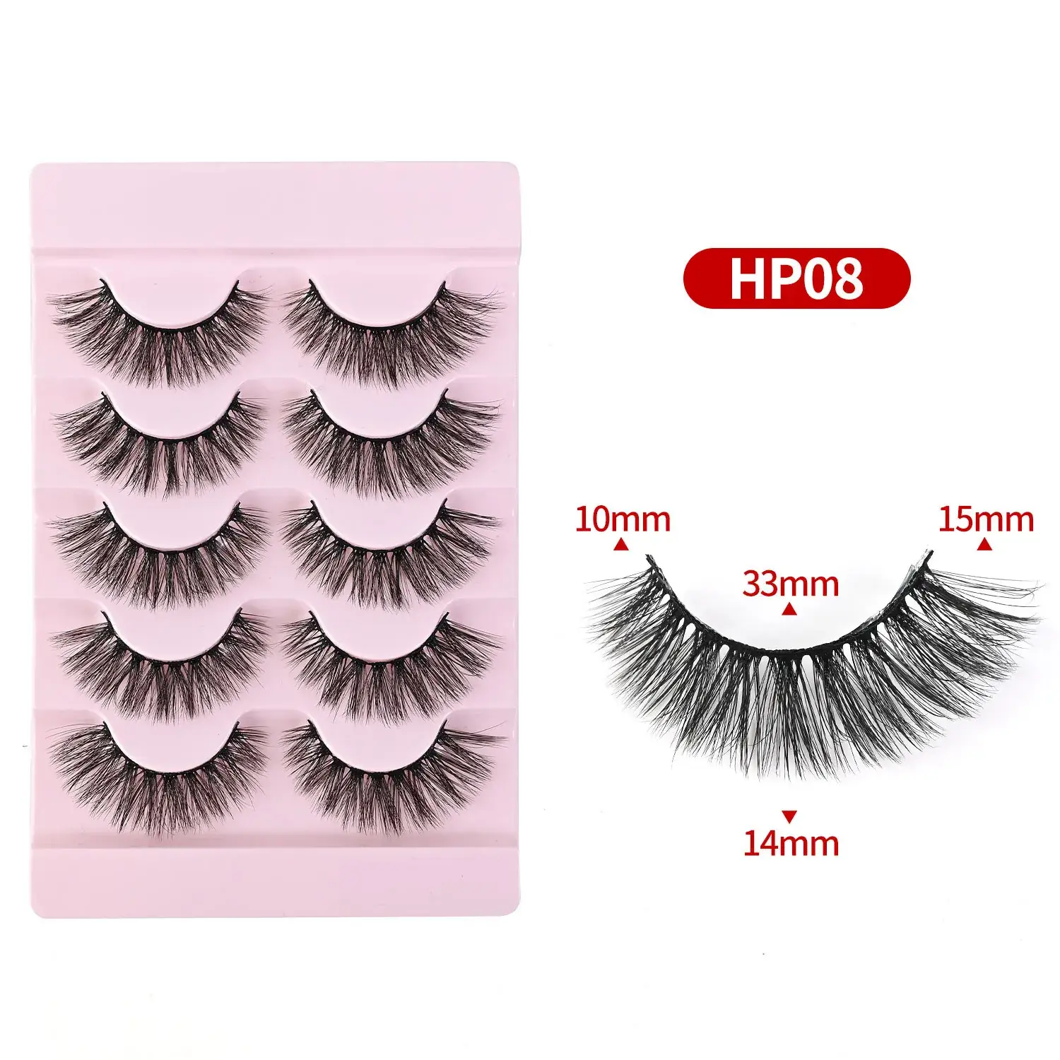 Cross-Border False Eyelashes Thick Realistic Transparent Stems - Image 7