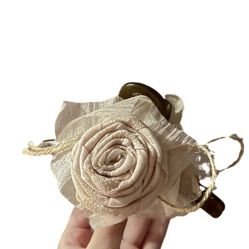 Dead Leaves Rose Milk Tea Hair Grab Clip - Image 6