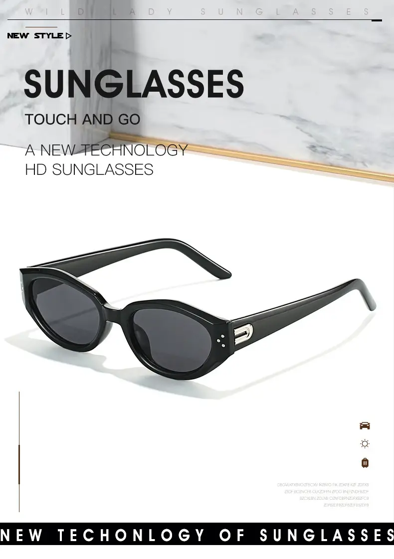 Korean Style Rice Nail Sunglasses Black Frame Brown Tint โ feature 11