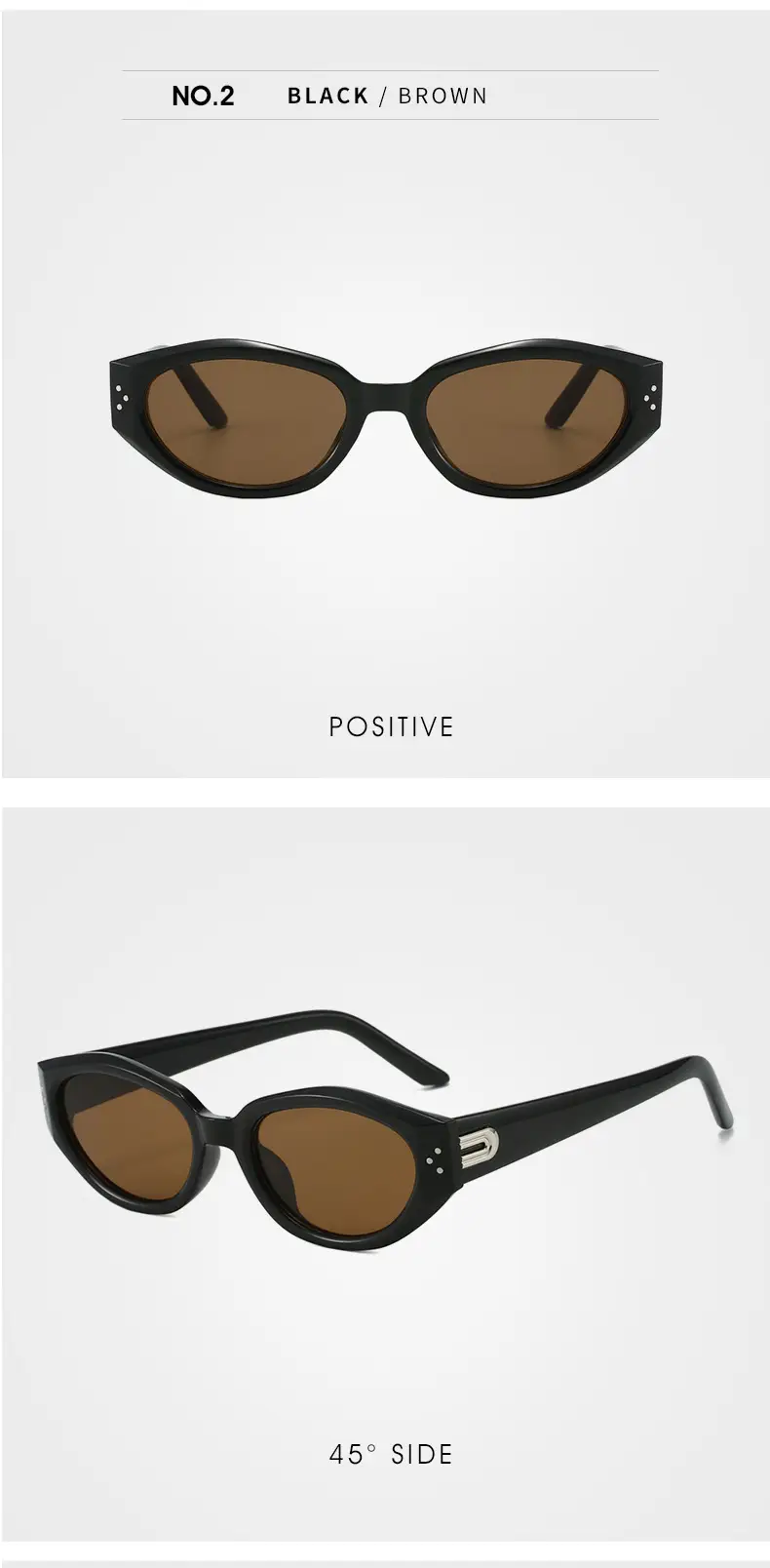 Korean Style Rice Nail Sunglasses Black Frame Brown Tint โ feature 24