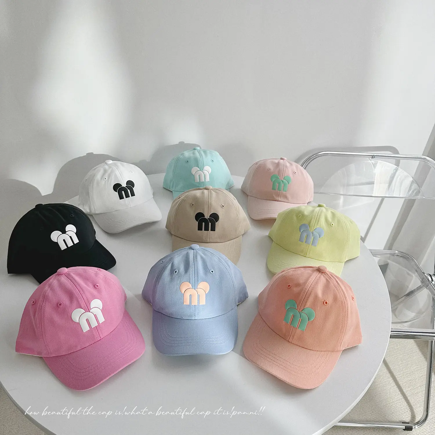 Dopamine Color Letter Big Ear Cap for Boys Girls - Image 6