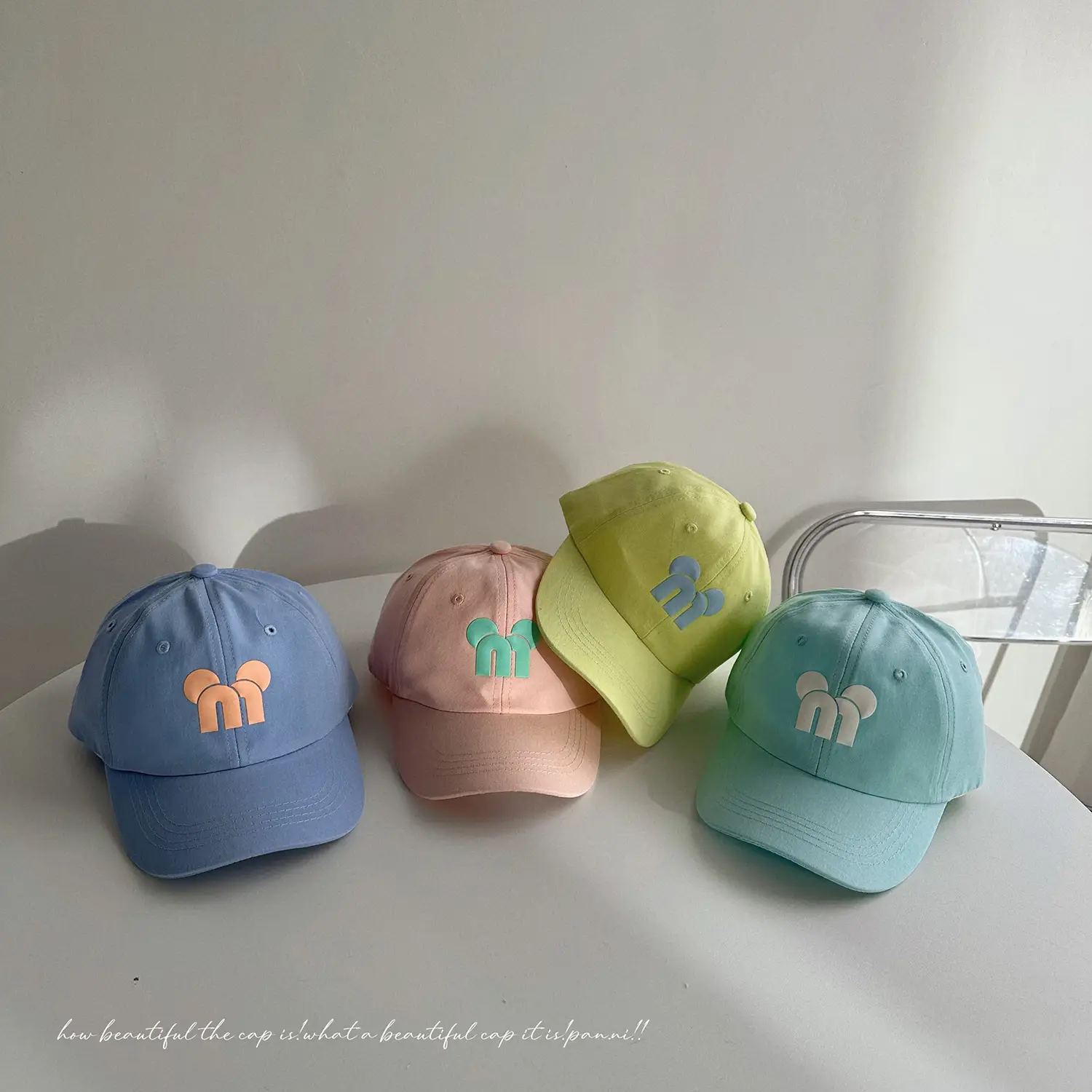 Dopamine Color Letter Big Ear Cap for Boys Girls - Image 7