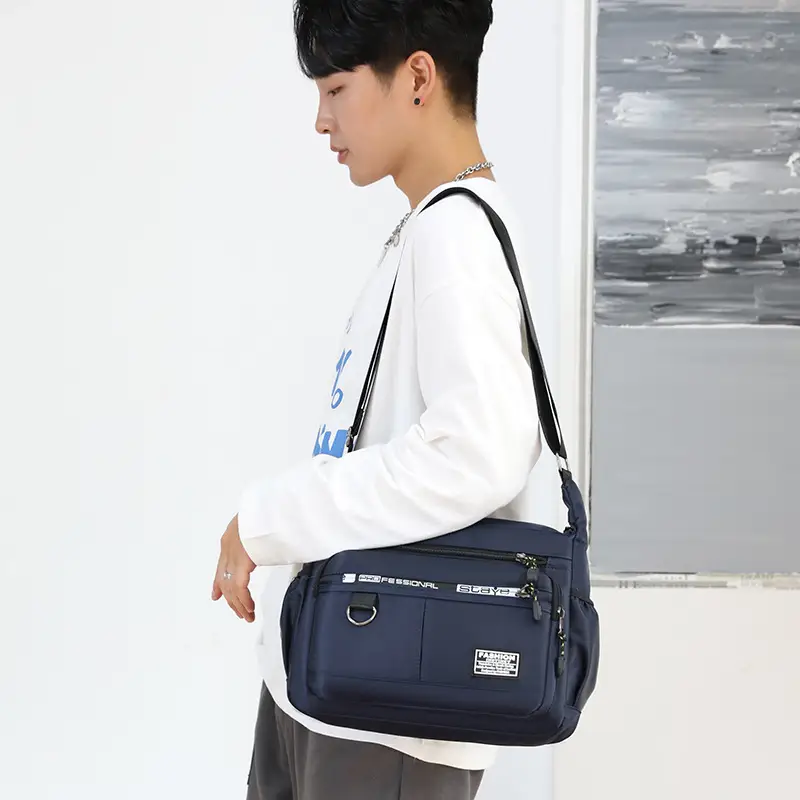 Men's Waterproof Business Shoulder Bag 5 Pockets Green - Image 11