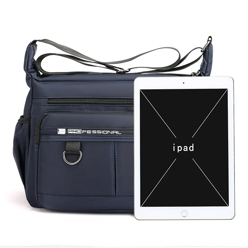 Men's Waterproof Business Shoulder Bag 5 Pockets Green - Image 13