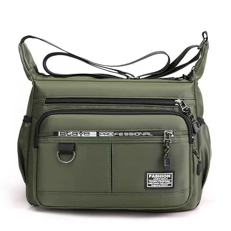Men's Waterproof Business Shoulder Bag 5 Pockets Green - Image 7