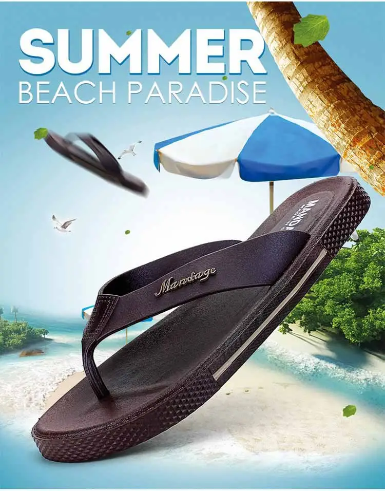 Men Black Korean Style Flat Sandals Summer — feature 1