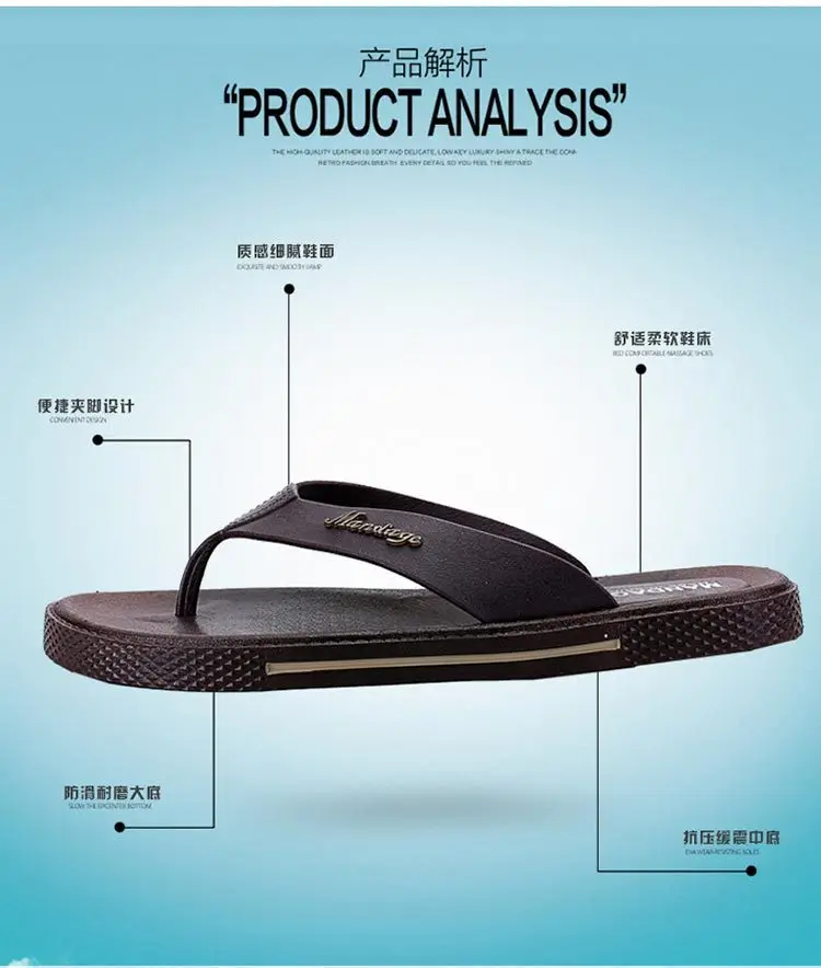 Men Black Korean Style Flat Sandals Summer — feature 5