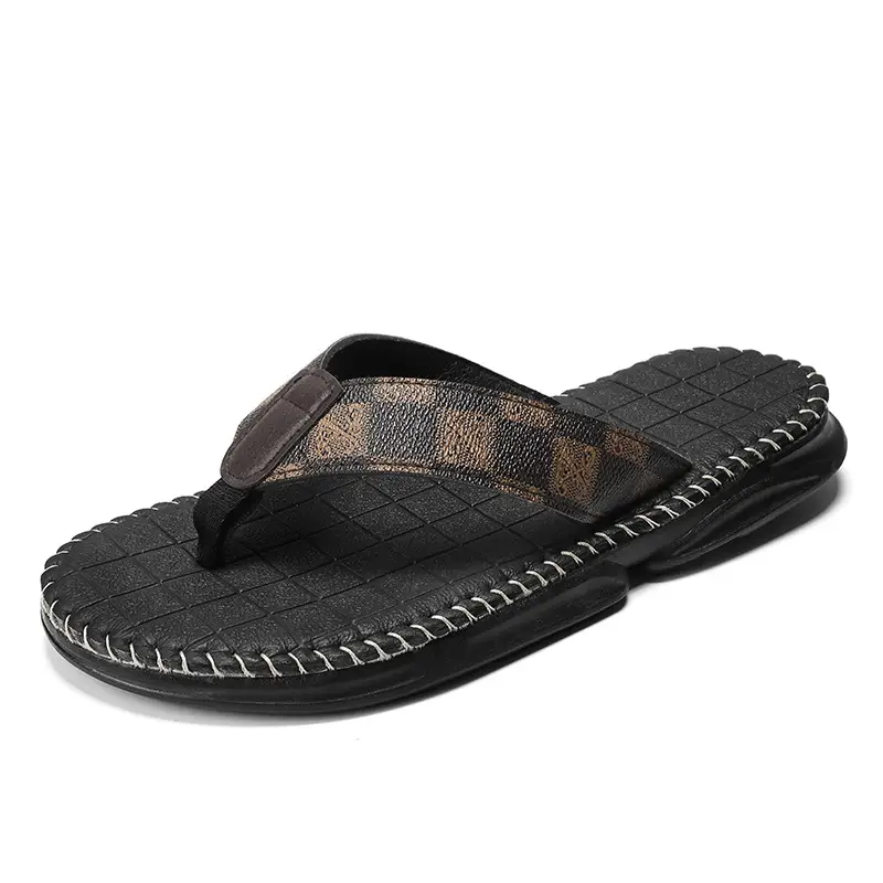 Men's Black Mesh Flip-Flops Summer 2024