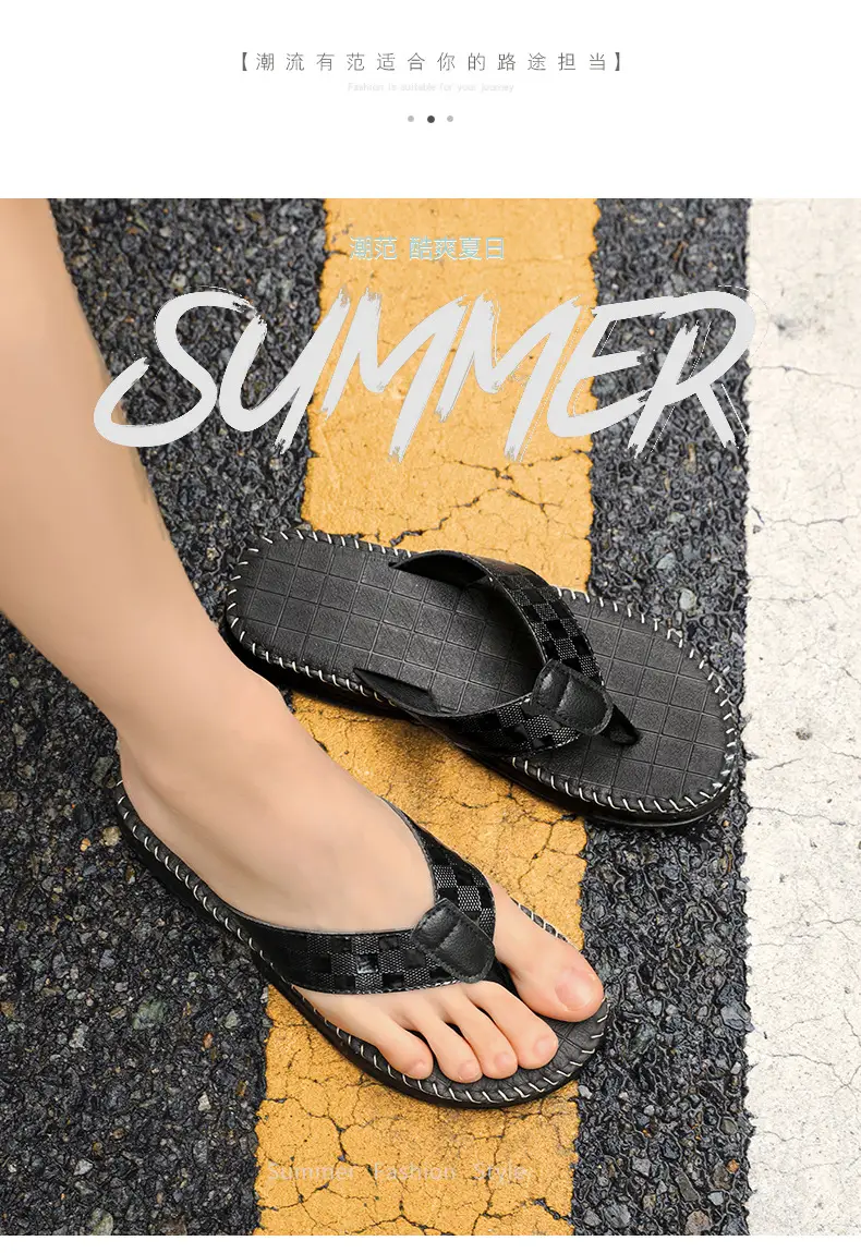 Men's Black Mesh Flip-Flops Summer 2024 — feature 13
