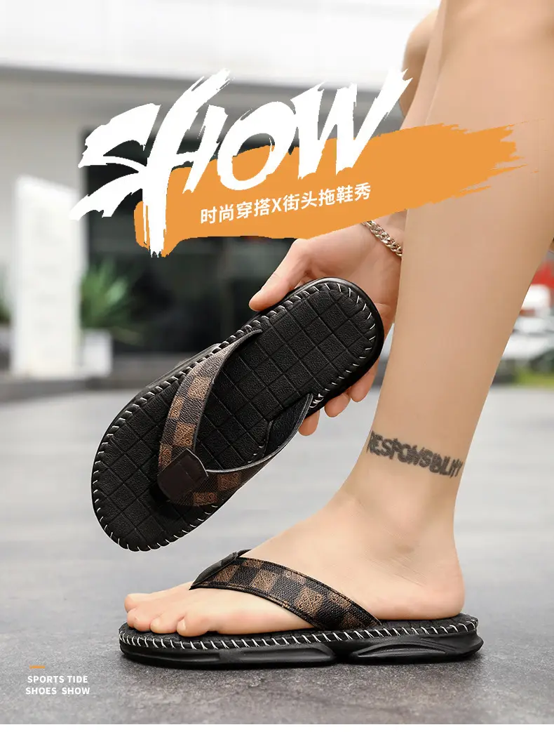 Men's Black Mesh Flip-Flops Summer 2024 — feature 15