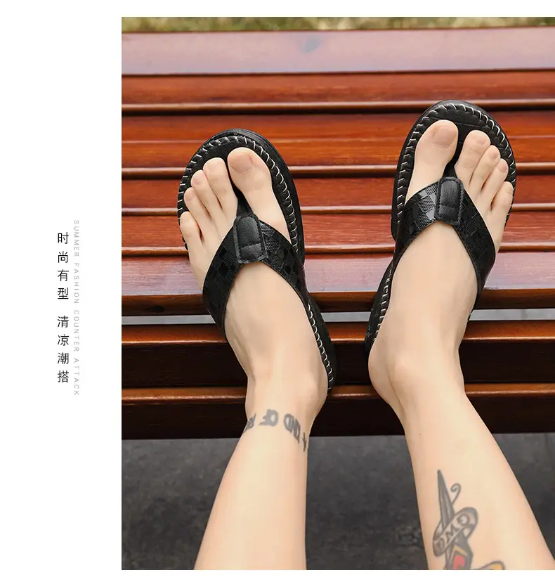 Men's Black Mesh Flip-Flops Summer 2024 — feature 4