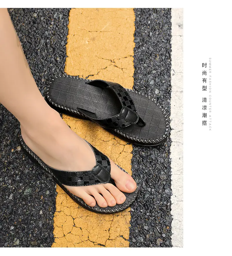 Men's Black Mesh Flip-Flops Summer 2024 — feature 6