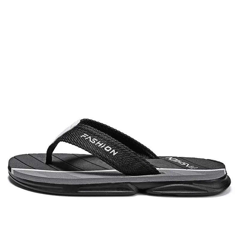 Men's Fashion Flip Flops Black Gray Large 2024 - Image 8