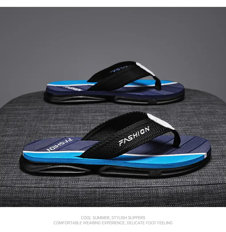 Men's Fashion Flip Flops Black Gray Large 2024 — feature 16