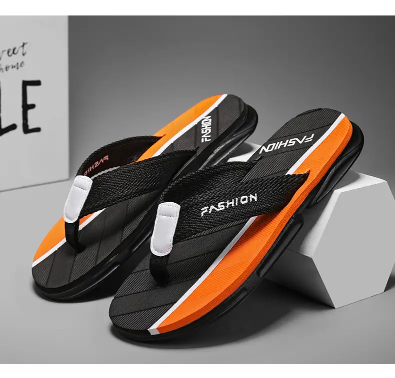 Men's Fashion Flip Flops Black Gray Large 2024 — feature 17