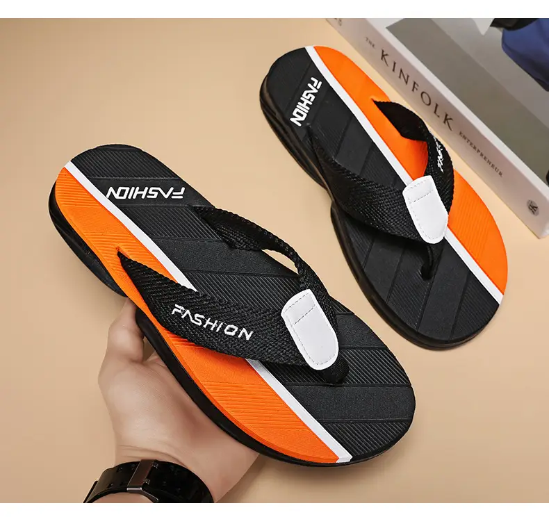 Men's Fashion Flip Flops Black Gray Large 2024 — feature 18